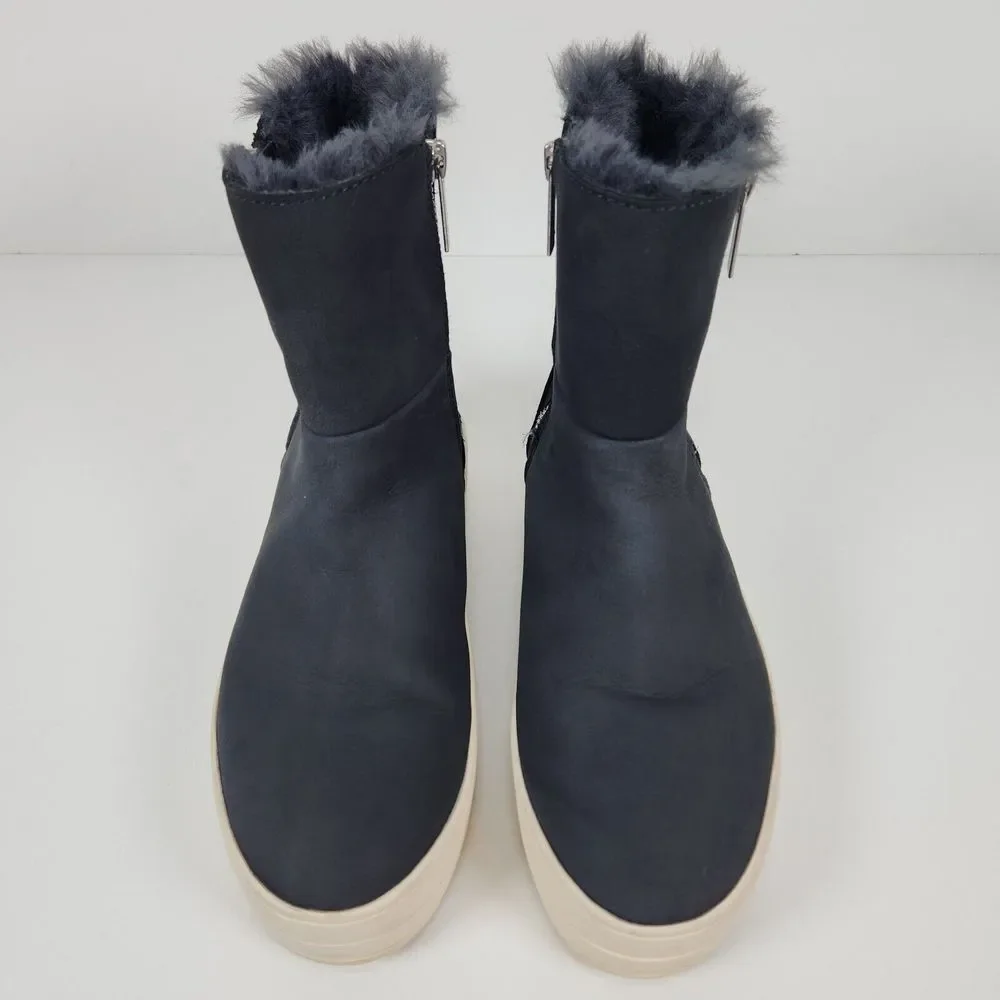 J/Slides NYC‎ Womens Size 7 Henley Navy Platform Boots Shoes Charcoal Gray